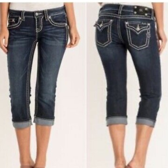 Miss Me Signature Cuffed Capri Jeans Size 27 - Picture 1 of 8